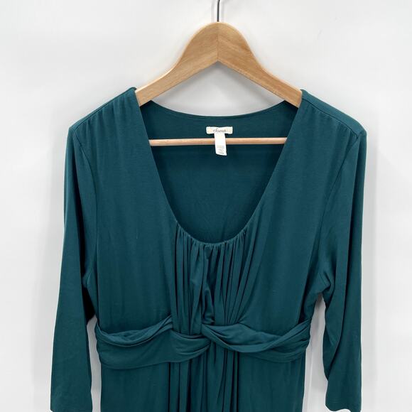 SOMA 3/4 Sleeve Stretch Jersey Midi Dress // L - Picture 4 of 6